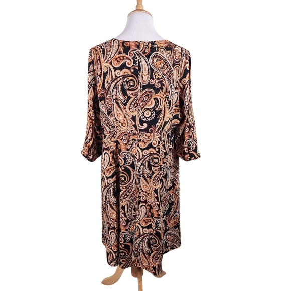 Liz Claiborne Paisley Print Dress. 3/4 sleeve Sz 18W - Picture 2 of 11